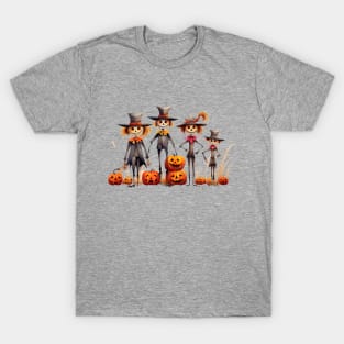 Spooky Halloween Scarecrow Family T-Shirt